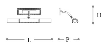 Dimensions of Wall Lamp 3030 Opera Italamp